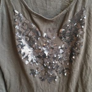 Rachel Roy Grey Tank with Sequin Eagle